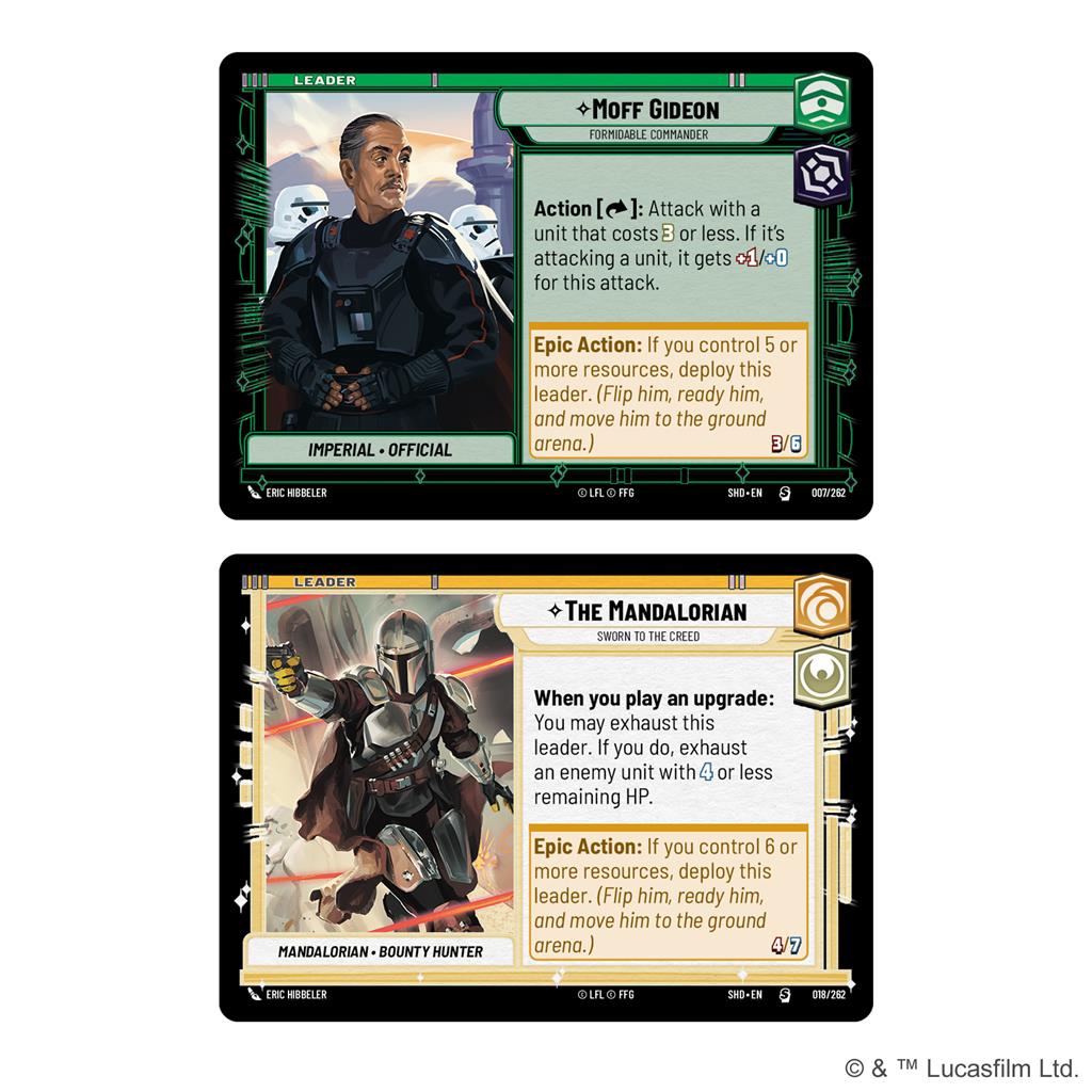 Star Wars Unlimited Shadows of the Galaxy 2-Player Starter met Mandalorian en Moff Gideon decks