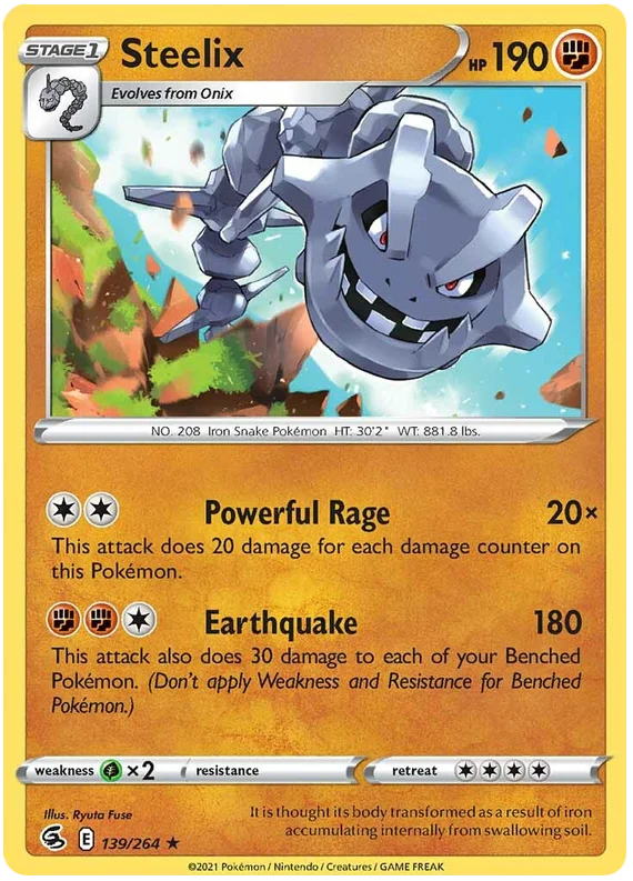 Steelix Fusion Strike common kaart – Ground Pokémon voor Pokémon verzameling