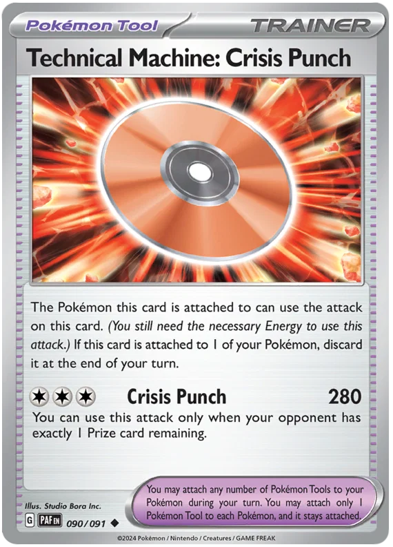 Technical Machine Crisis Punch common kaart uit de Paldean Fates set, kaartnummer 090