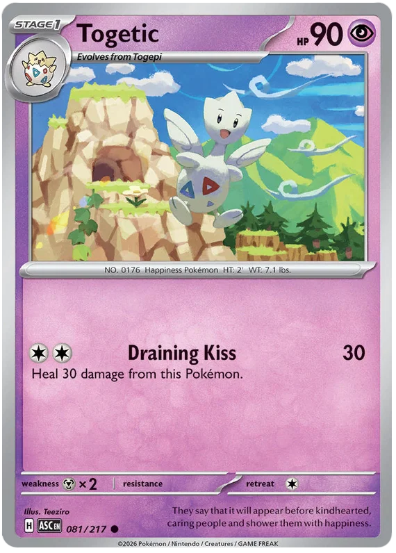 Togetic common Pokémon kaart nummer 081 uit de Ascended Heroes set