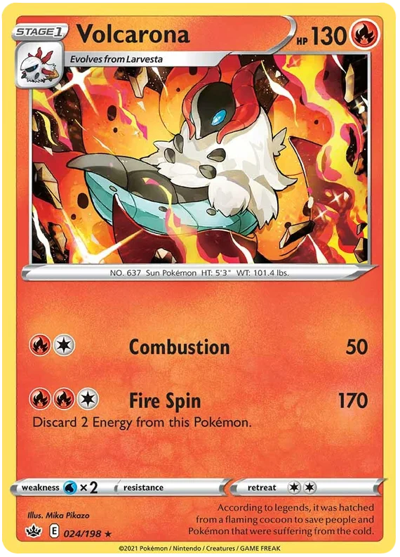Volcarona 024/198 Pokémon kaart uit de Chilling Reign set