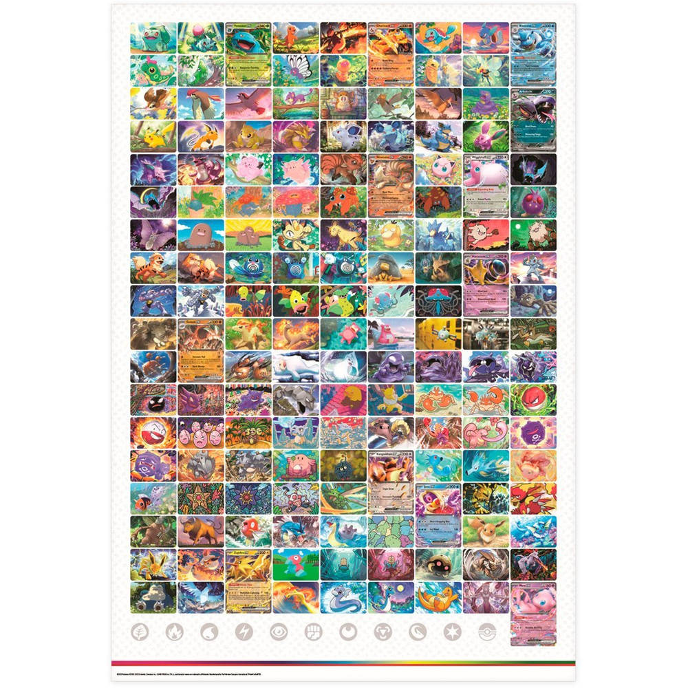 Ontdek de wereld van Pokémon met de Scarlet & Violet 151 Poster Collection. Deze verzameling bevat 3 speciale booster packs, een prachtige poster en folie promokaarten van Bulbasaur, Charmander en Squirtle.