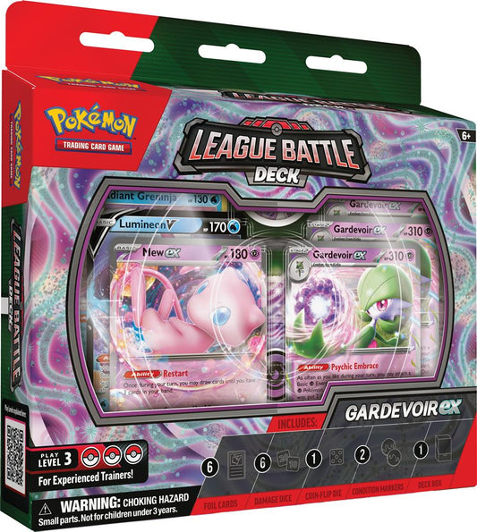 Pokémon TCG League Battle Deck Gardevoir ex met Psychic en Water Pokémon.