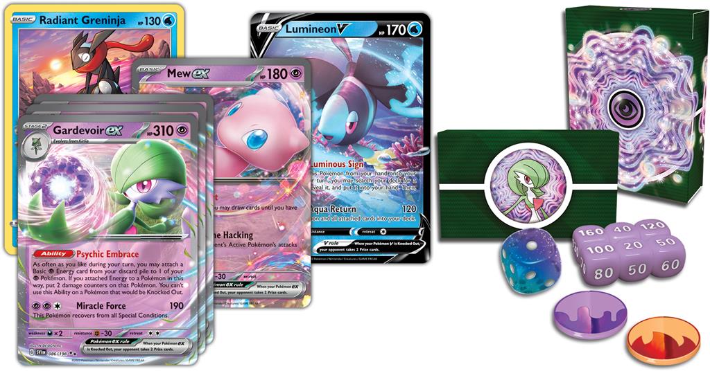 Pokémon TCG League Battle Deck Gardevoir ex met Psychic en Water Pokémon.