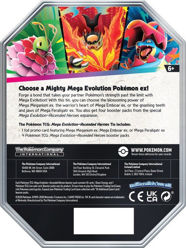 Pokémon Ascended Heroes Collector's Tin - Mega Feraligatr