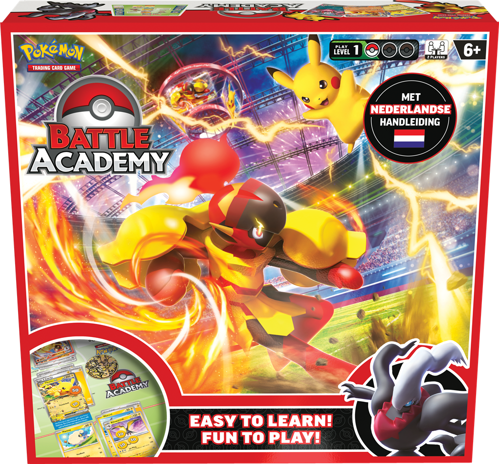 Pokémon TCG Battle Academy 2024 met Pikachu, Darkrai, en Armarouge ex decks.