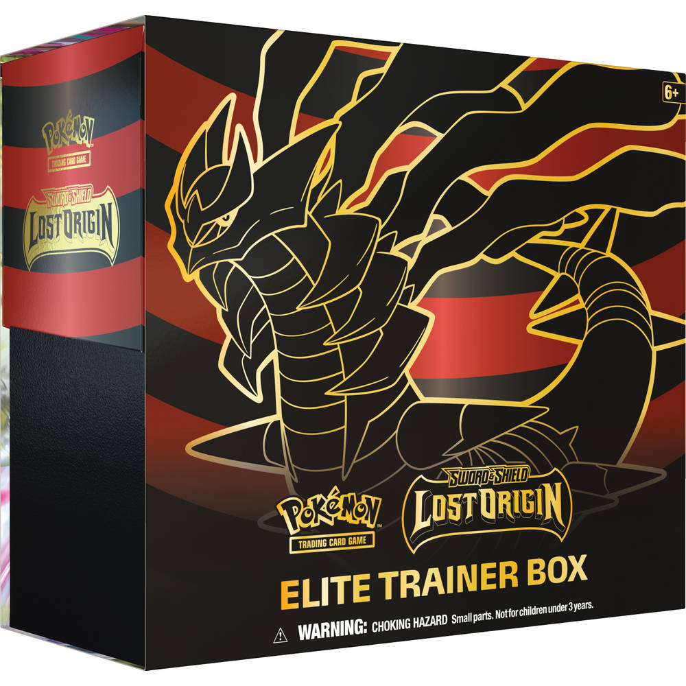 "Pokémon TCG: Sword & Shield—Lost Origin Elite Trainer Box: Ontdek de kracht van Giratina, Aerodactyl en meer met deze uitgebreide set. Bevat boosterpacks, kaarthoezen, energiekaarten en accessoires voor je Pokémon-avontuur!"