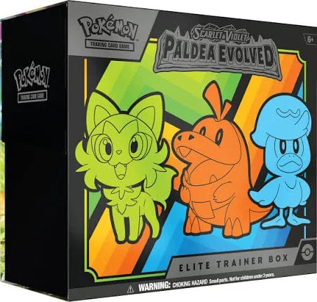 Pokemon TCG Scarlet & Violet-Paldea Evolved Elite Trainer Box: Bevat 9 boosterpacks, een Pikachu promo kaart, kaarthoezen, energiekaarten en meer.