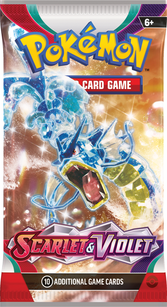 Pokémon Scarlet & Violet Base Set Booster Pack met Koraidon en Miraidon.