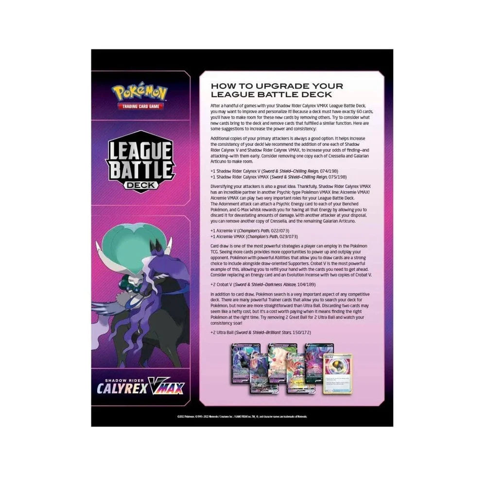 Pokémon Shadow Rider Calyrex VMAX League Battle Deck compleet speelbaar deck met accessoires