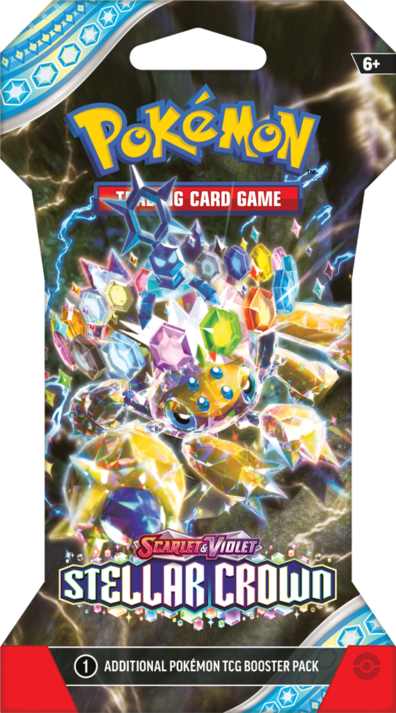 Stellar Crown Sleeved Boosterpack met krachtige nieuwe Pokémon kaarten.