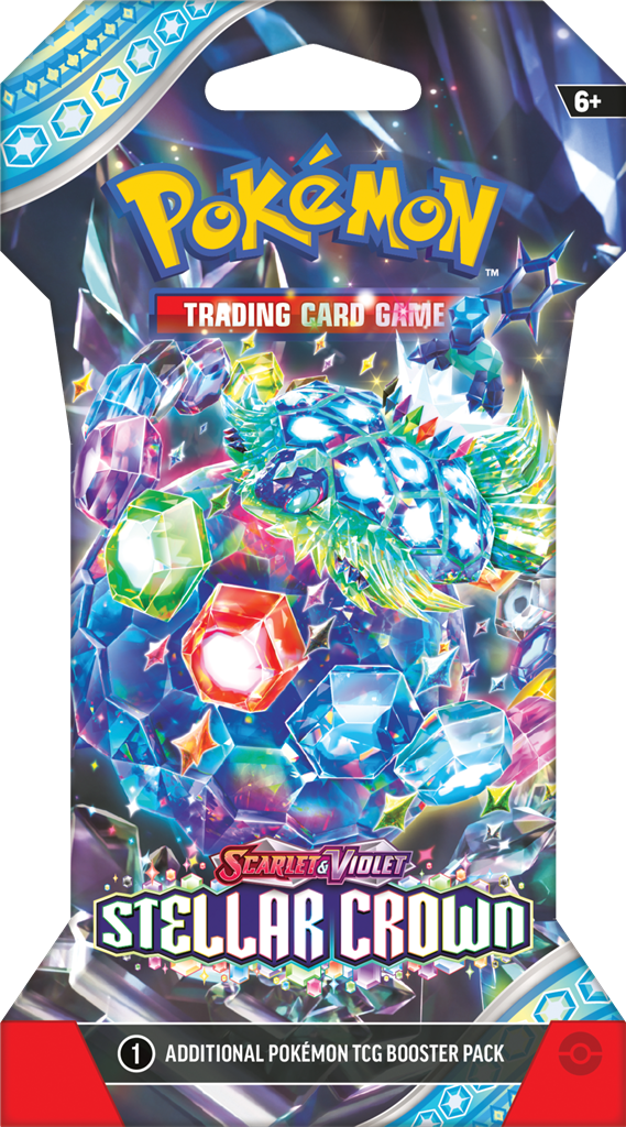 Stellar Crown Sleeved Boosterpack met krachtige nieuwe Pokémon kaarten.