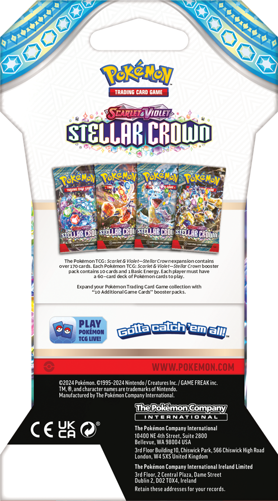 Stellar Crown Sleeved Boosterpack met krachtige nieuwe Pokémon kaarten.