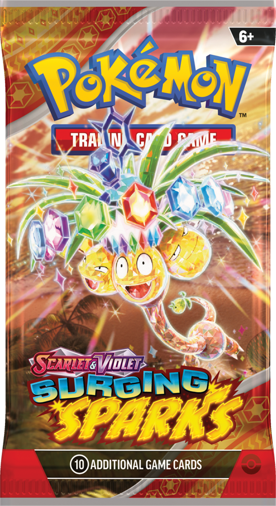 Pokémon TCG Scarlet & Violet-Surging Sparks boosterpack met Pikachu ex en nieuwe Pokémon-kaarten