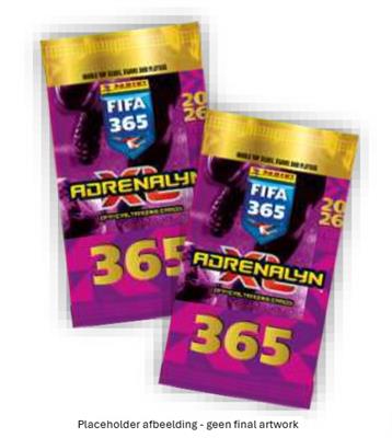 Adrenalyn XL FIFA365 25/26 Boosterpack verpakking met Panini voetbaltrading cards
