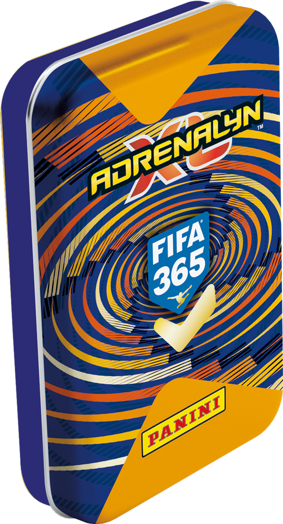 Adrenalyn XL FIFA365 26/27 Pocket Tin metalen opbergblik voor voetbaltrading cards - zijaanzicht