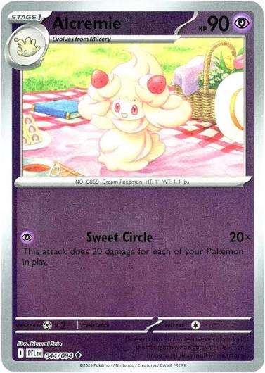 Alcremie Reverse Holo Phantasmal Flames Pokémon kaart nummer 044