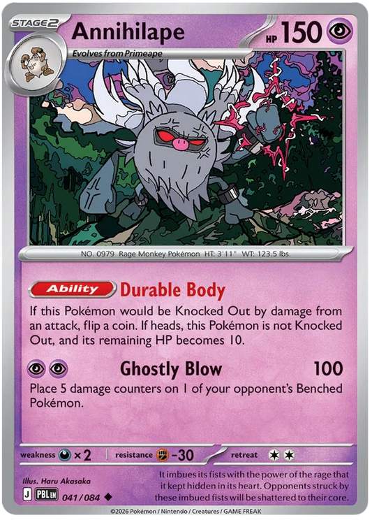 Annihilape #041 common Pokémon kaart uit de Pitch Black set