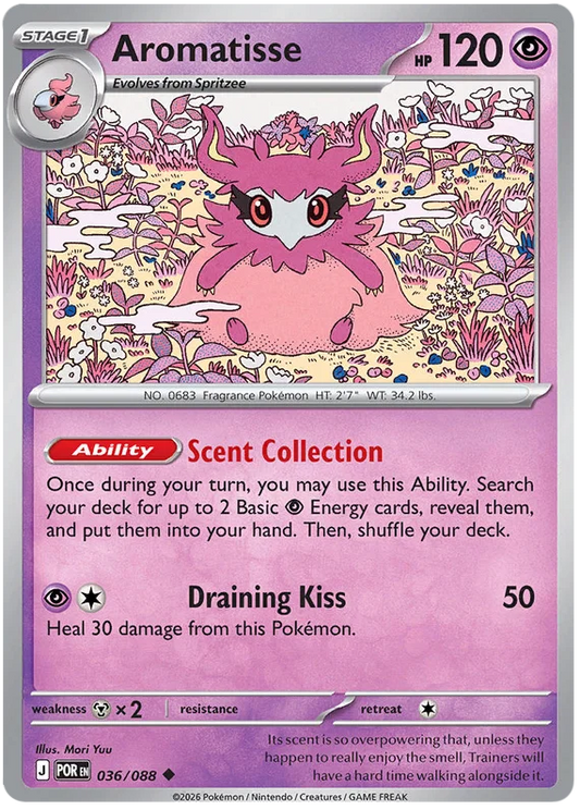 Aromatisse #036 common Pokémon kaart uit de Perfect Order set