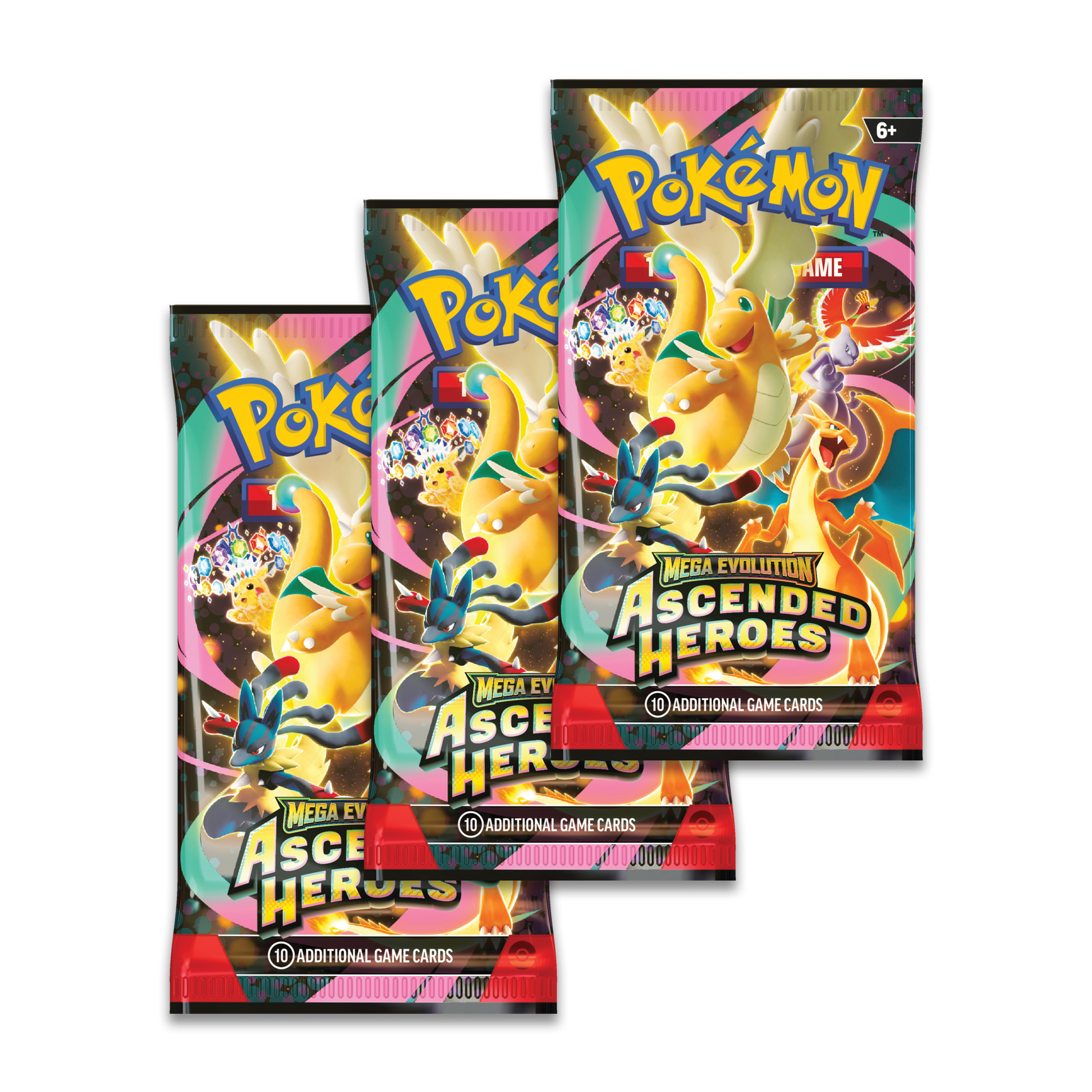 Drie Pokémon TCG Ascended Heroes booster packs uit de Gastly collectie