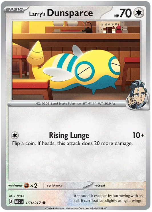 Ascended Heroes Dunsparce common kaart nummer 163 uit de custom fanset