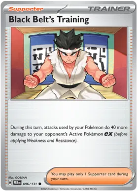 Black Belt's Training common trainerkaart nummer 096 uit de Pokémon Prismatic Evolutions set