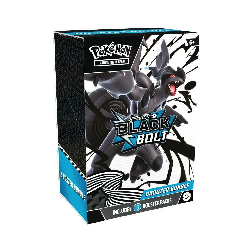 Pokémon TCG Scarlet and Violet Black Bolt Booster Bundle verpakking met zes verzamelpacks