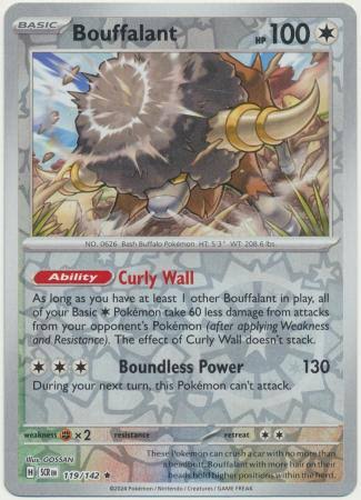 Bouffalant Reverse Holo pokémon kaart nummer 119 uit de Stellar Crown set