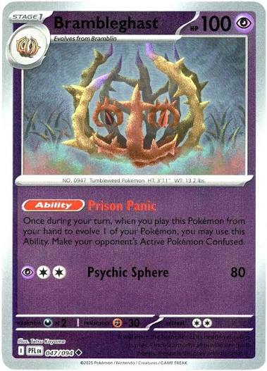 Brambleghast Reverse Holo #047 uit de Pokémon set Phantasmal Flames