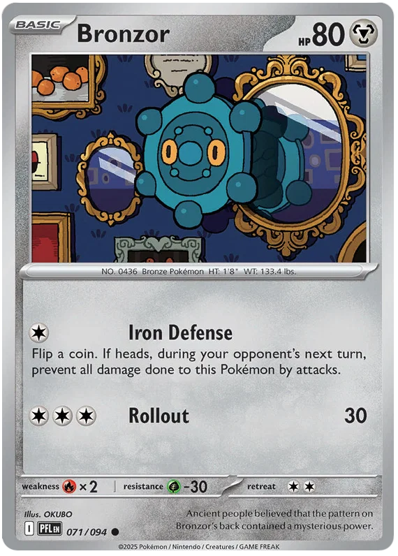 Bronzor #071 common Pokémon kaart uit de Phantasmal Flames set
