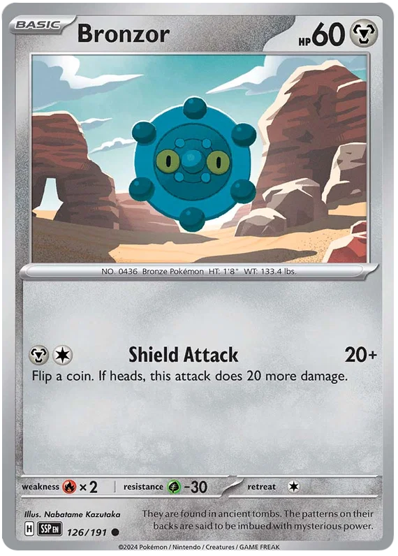 Bronzor #126 common Pokemon kaart uit de Surging Sparks set