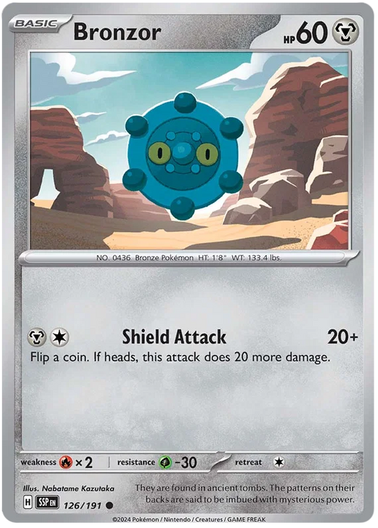 Bronzor #126 common Pokemon kaart uit de Surging Sparks set