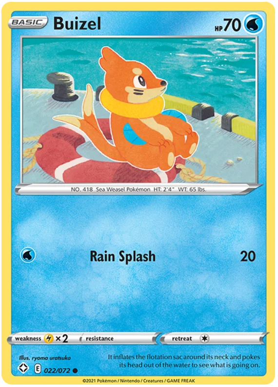 Buizel 022/072 common Pokémon kaart uit de Shining Fates set geïllustreerd door ryoma uratsuka