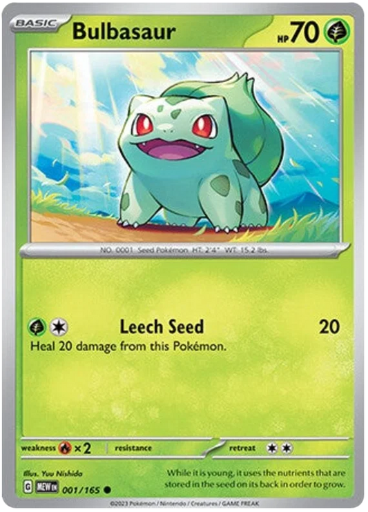 Bulbasaur #001/165 common kaart uit de Pokemon 151 set