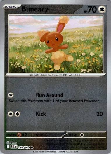 Buneary #083 Reverse Holo Pokémon kaart uit de set Phantasmal Flames