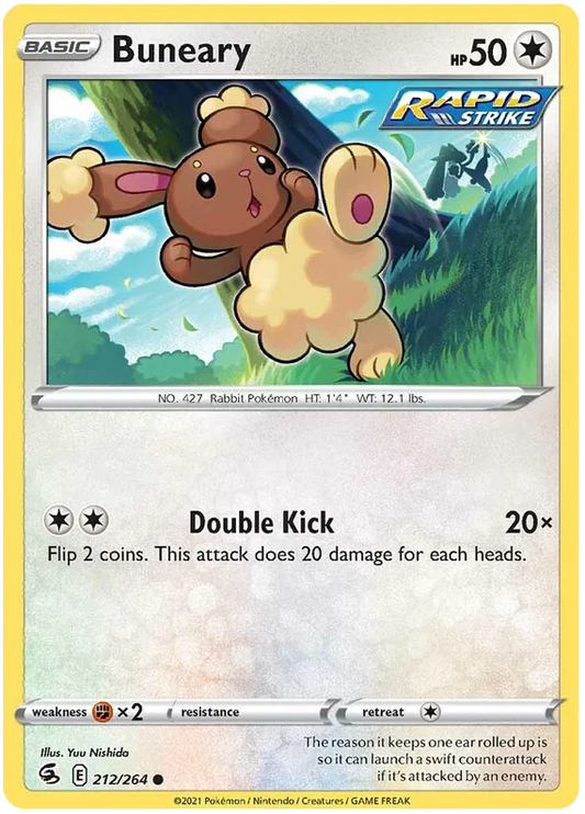Buneary #212/264 common Pokémon kaart uit de Fusion Strike set