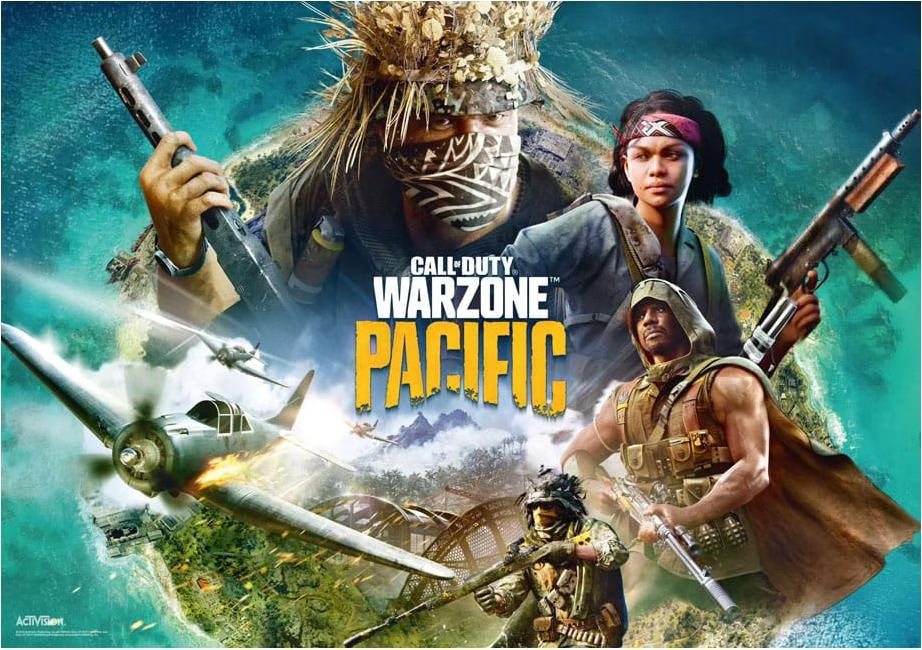 Volledige afbeelding van de actievolle Call of Duty Warzone Pacific 1000 stukjes puzzel.