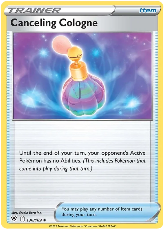 Canceling Cologne Trainer kaart 136/189 uit Pokemon Astral Radiance