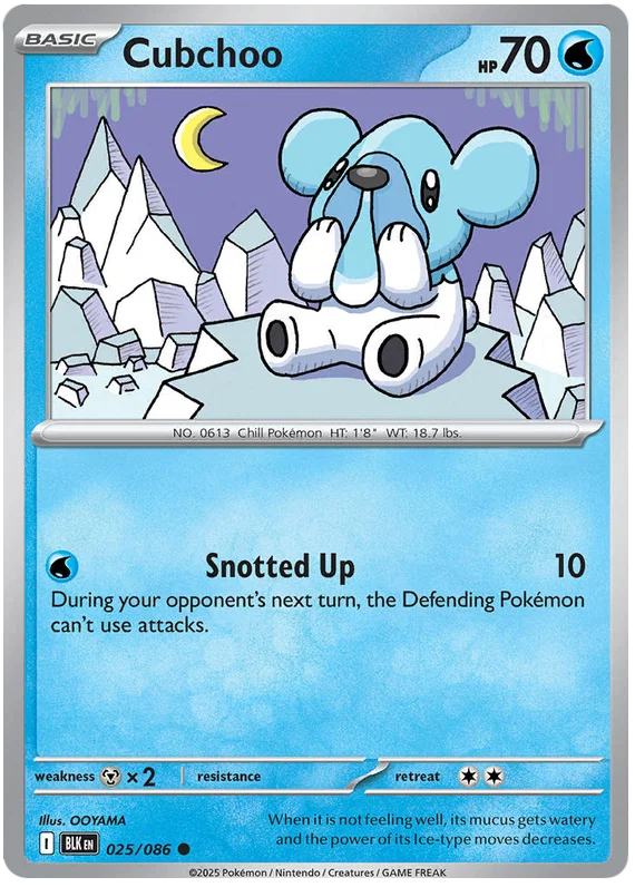 Cubchoo common kaart #025 uit Cardfight Vanguard Black Bolt set