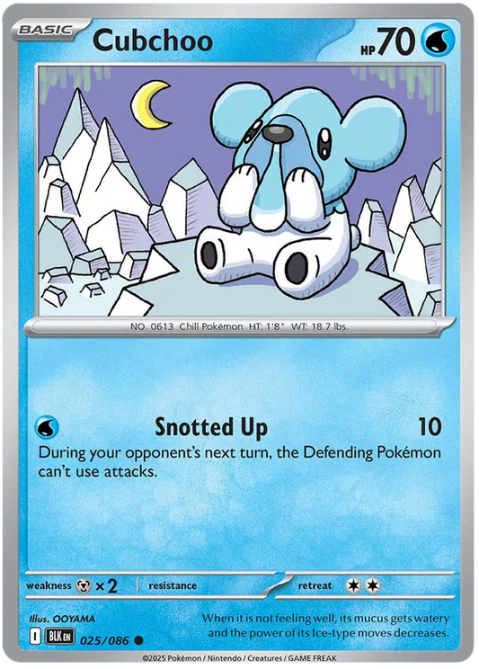 Cubchoo common kaart #025 uit Cardfight Vanguard Black Bolt set