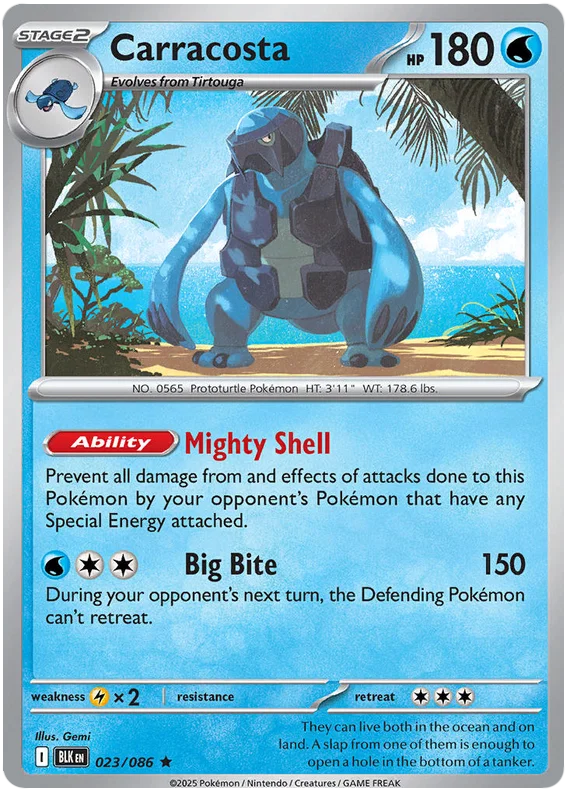Carracosta Holo #023 Pokémon kaart uit de Black Bolt set