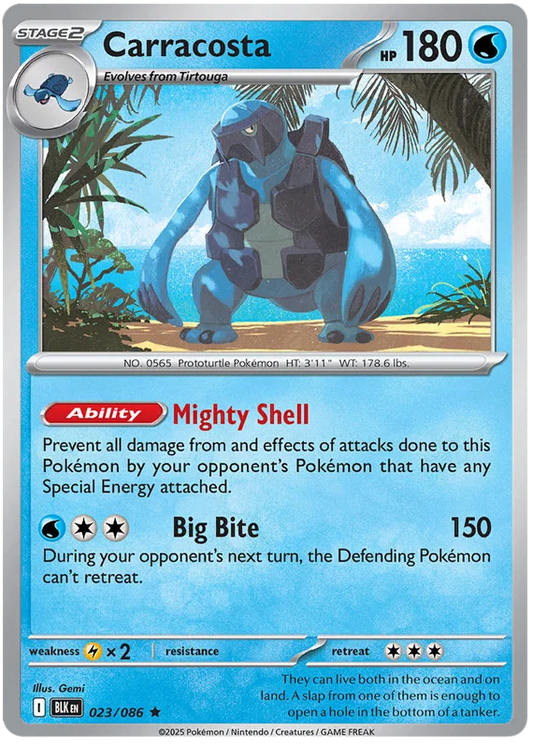 Carracosta Holo #023 Pokémon kaart uit de Black Bolt set