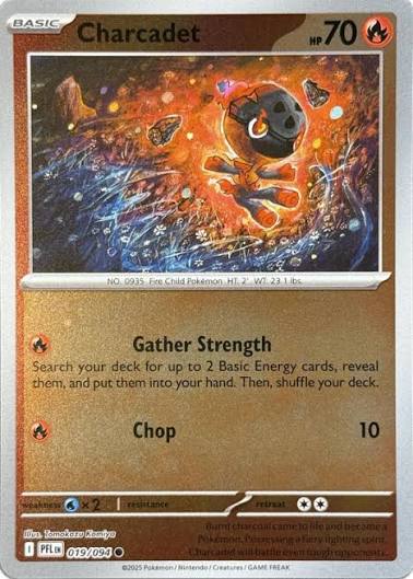 Charcadet Reverse Holo #019 Phantasmal Flames Pokémon kaart met vuurtype details