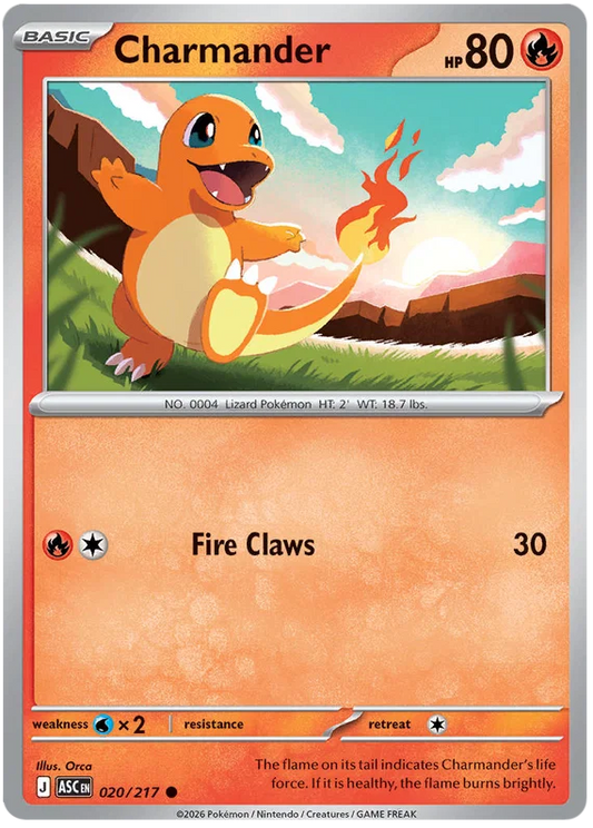 Charmander #020 common kaart uit de Ascended Heroes Pokémon-serie