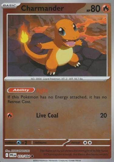 Charmander Reverse Holo Phantasmal Flames kaart nummer 011 uit de Pokémon TCG-set