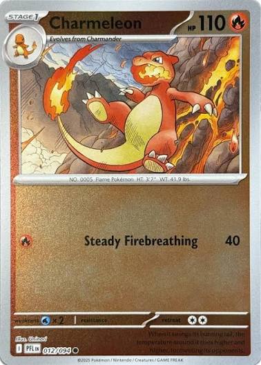 Charmeleon #012 Reverse Holo kaart uit de Pokemon Phantasmal Flames set