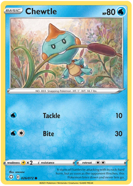 Chewtle common #026/072 Pokémon kaart uit de Shining Fates set