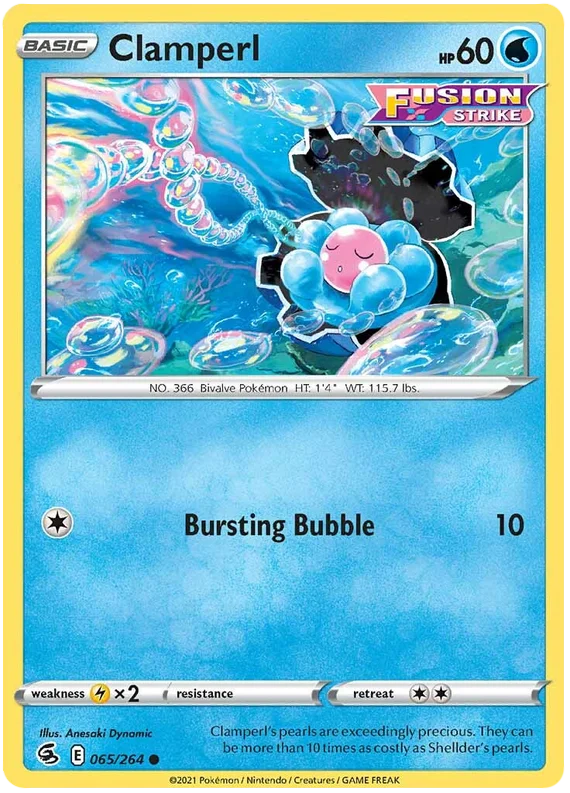 Clamperl 065/264 common Pokémon kaart uit de Fusion Strike set