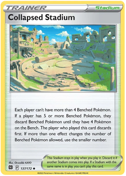 Collapsed Stadium common trainerkaart uit de Pokémon Brilliant Stars set
