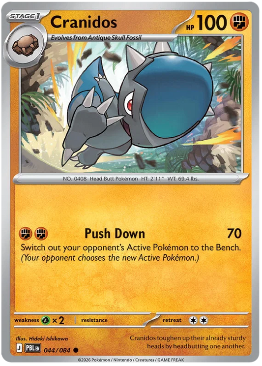 Cranidos #044 common Pokémon kaart uit de Pitch Black set